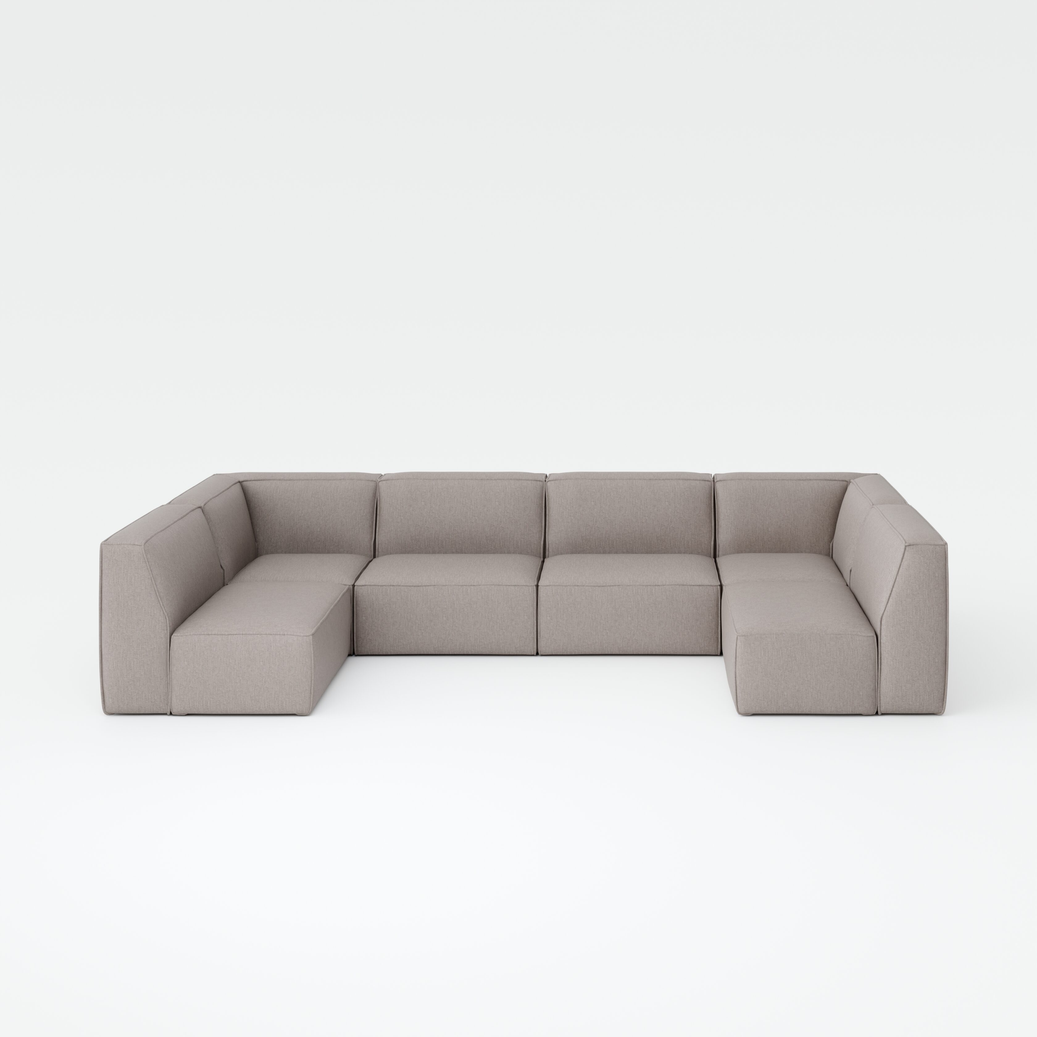 Tulum open u-shape sofa biscuit