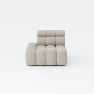 Bergamo left end chaise soft champagne