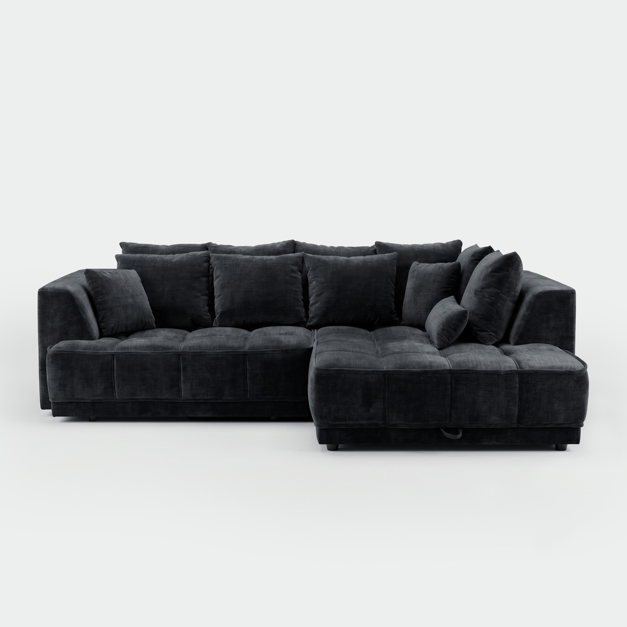 Tignes Right Corner Sofa With Storage Black
