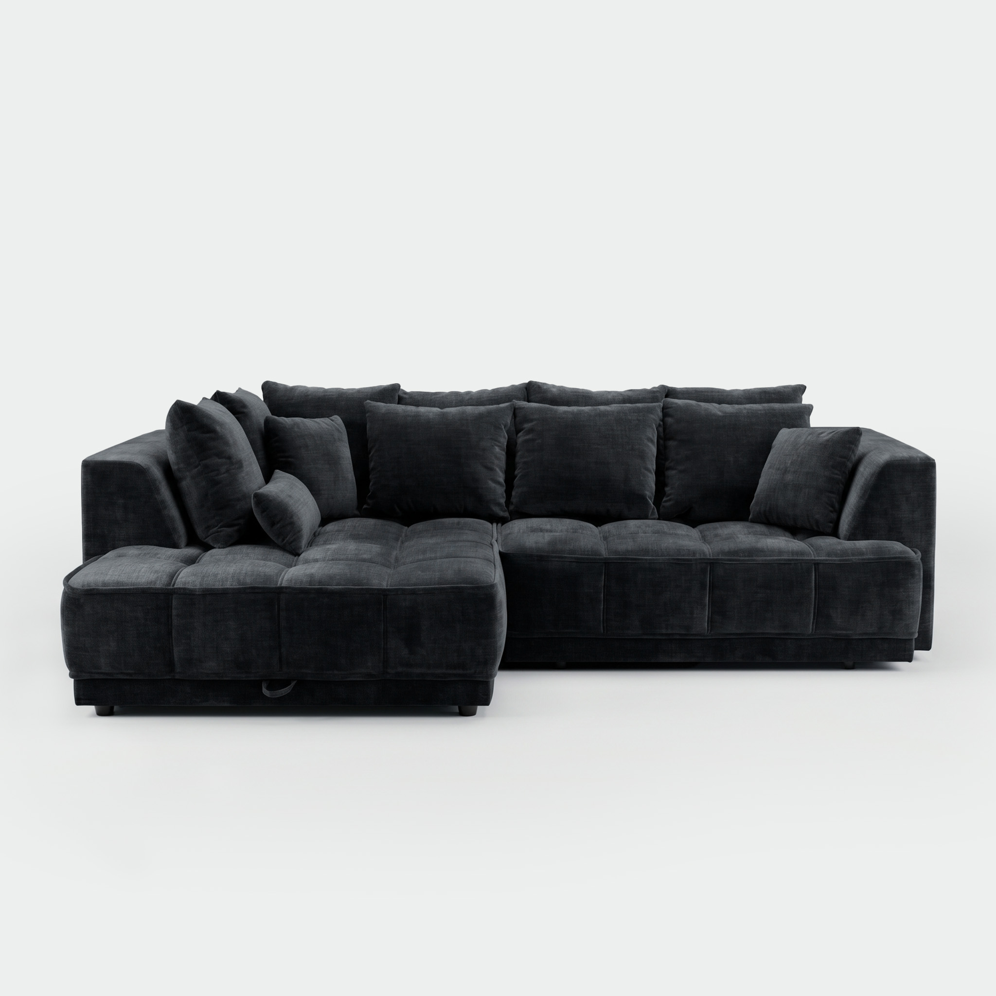 Tignes Left Corner Sofa With Storage Black